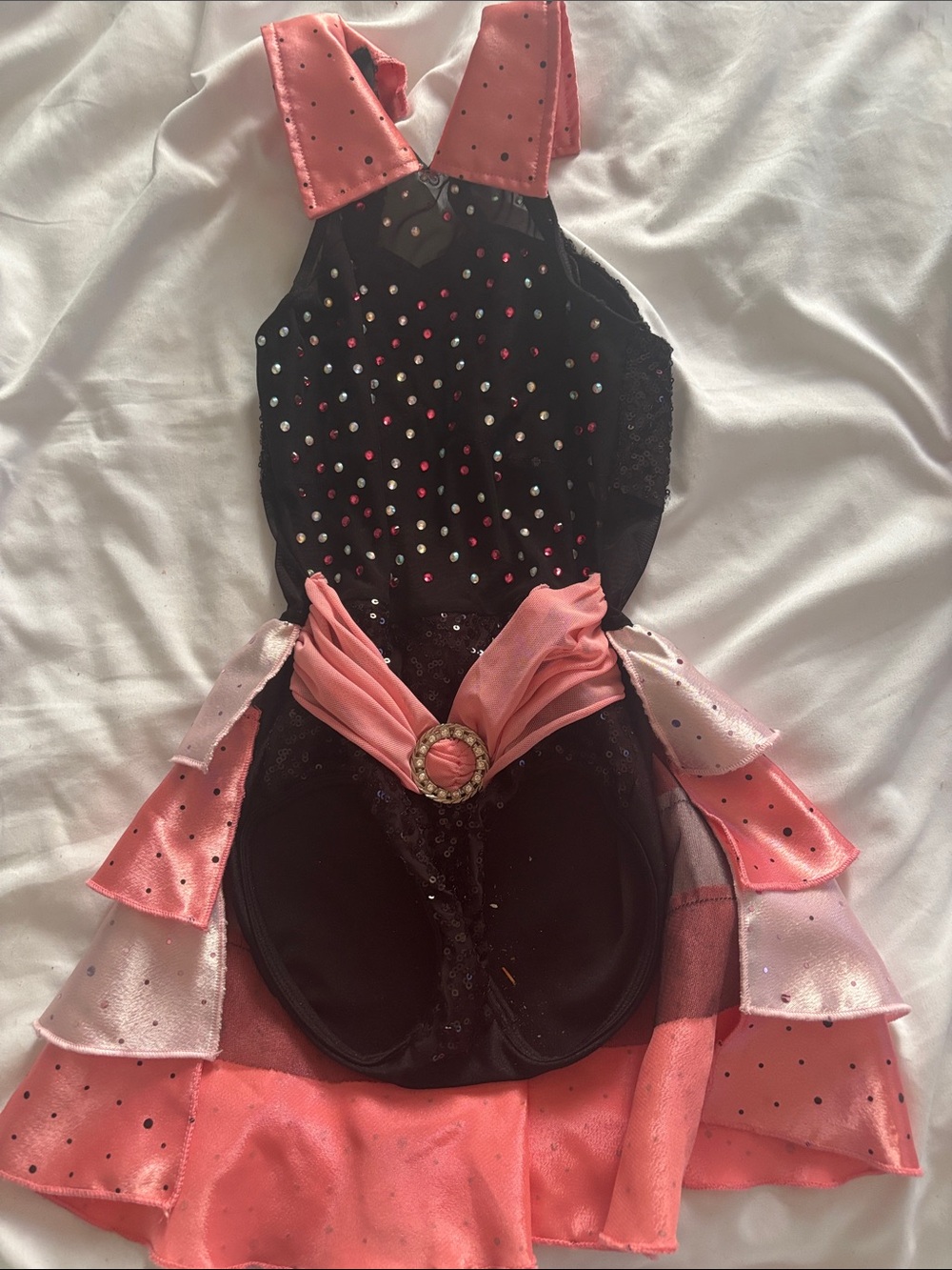 Glamour Pink and Black Sequin Dance Dress
